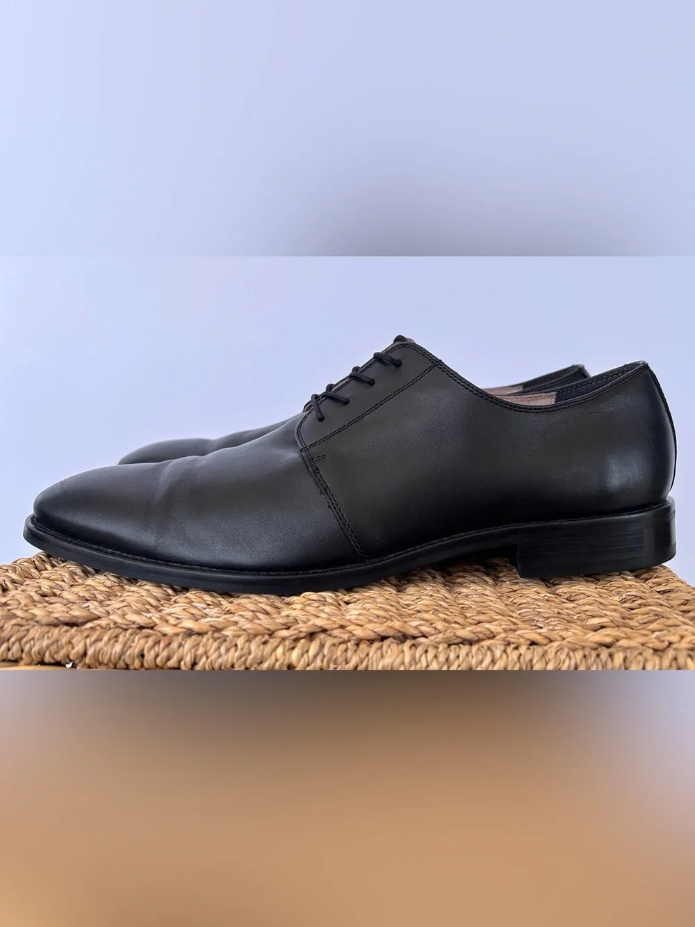 Banana Republic Men’s Italian Leather Derby Dress Shoe Lace-Up Black Size 13